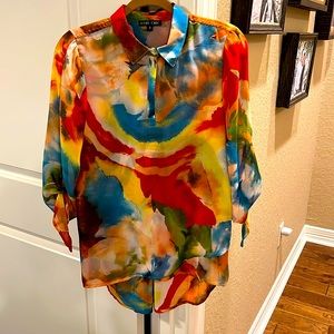 BOHO CHIC LIGHT WEIGHT MULTI COLORED TUNIC TOP. New condition.
